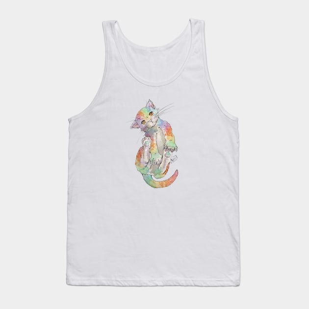 Rainbow Kitten Tank Top by Aqutalion